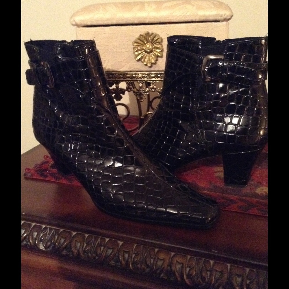 Black Patent Leather Boots